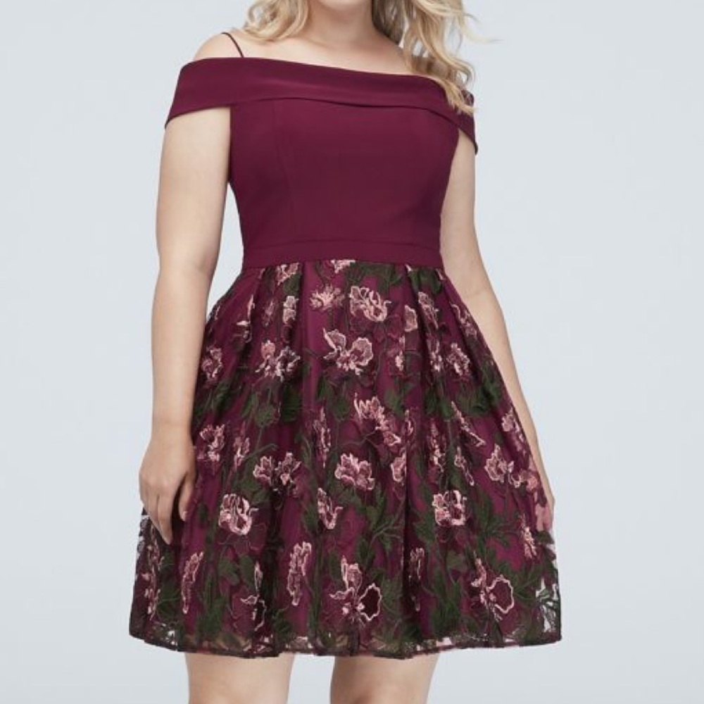 David’s Bridal plus size formal dress